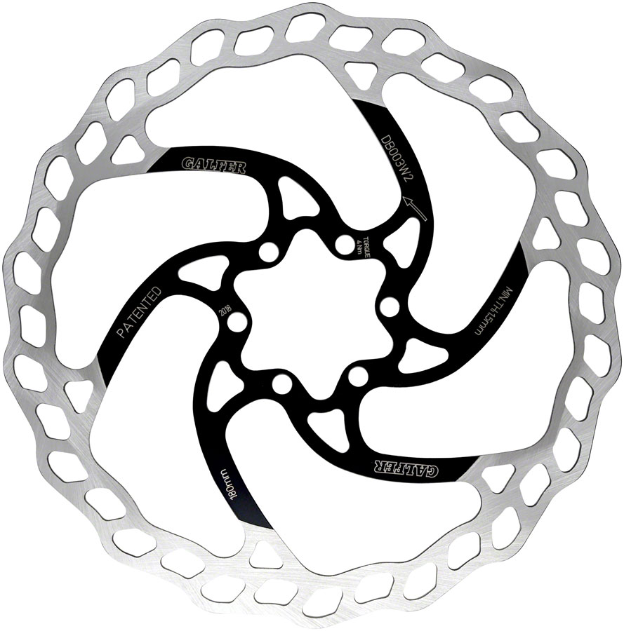 Galfer MTB/E-Bike Disc Brake Rotor - 180mm, 6-Bolt, 2.0mm 