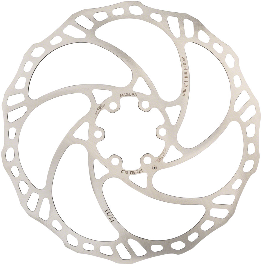 Magura Storm SL.2 Disc Brake Rotor - 180mm, 6-Bolt, Silver 