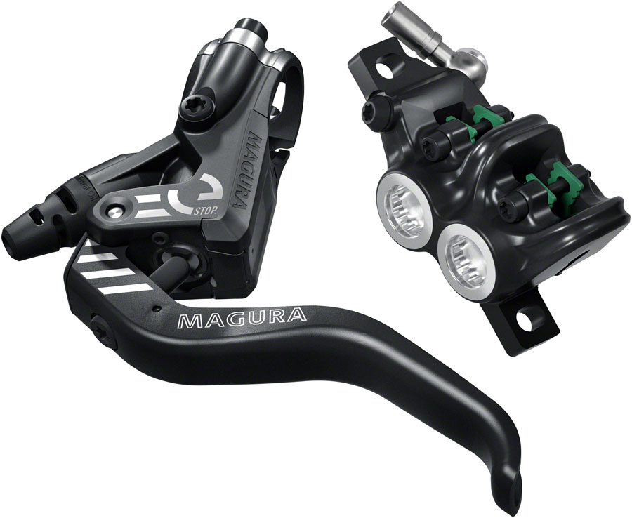 Magura MT5 eSTOP Disc Brake and Lever - Front or Rear, Hydraulic, Post Mount, Black 
