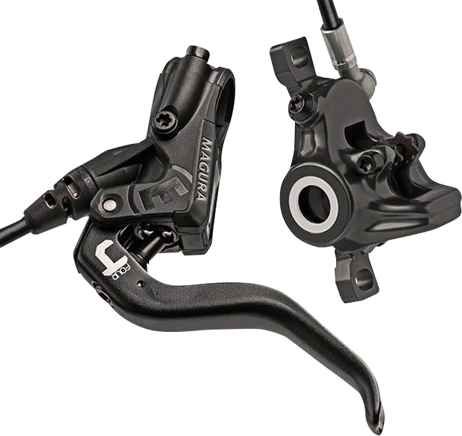 Magura MT4 Disc Brake and Lever - Front or Rear, Hydraulic, Post Mount, Black 