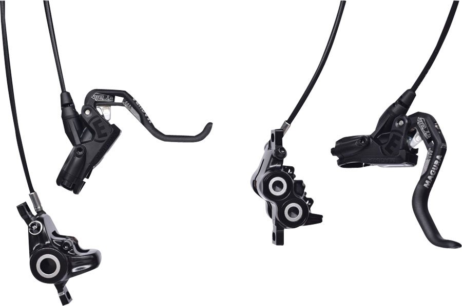 Magura MT Trail Sport Disc Brake Set - Front and Rear, Hydraulic, Post Mount, Black/White 