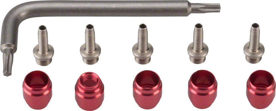 SRAM Stealthamajig Hydraulic Disc Brake Hose Fitting Kit: Includes 5 Threaded Hose Barbs, 5 Compression Fittings, 1 T8 Torx Wrench 