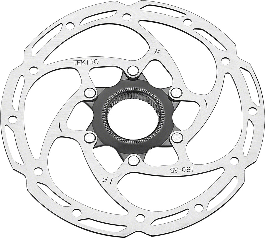 Tektro TR-35 Disc Brake Rotor - 160mm, Center-Lock, 1.8mm Thickness, Silver 