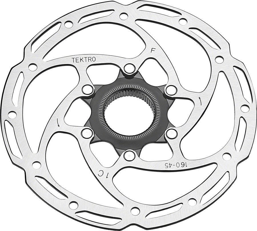 Tektro TR-45 Disc Brake Rotor - 160mm, Center-Lock, 2.3mm Thickness, Silver 