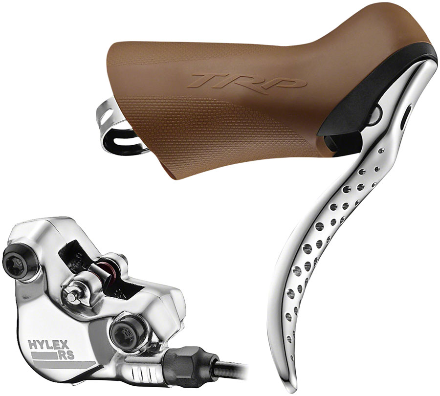 TRP Hylex RS Disc Brake and Lever - Right Hand Lever, Hydraulic, Flat Mount, Gum/Silver 