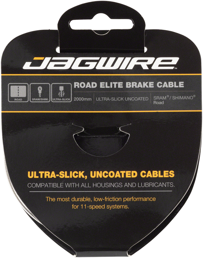 Jagwire Elite Ultra-Slick Brake Cable 1.5x2000mm Polished Slick Stainless SRAM/Shimano Road 