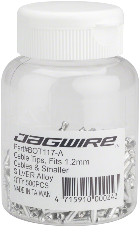 Jagwire 1.2mm Cable End Crimps Silver Bottle/500 
