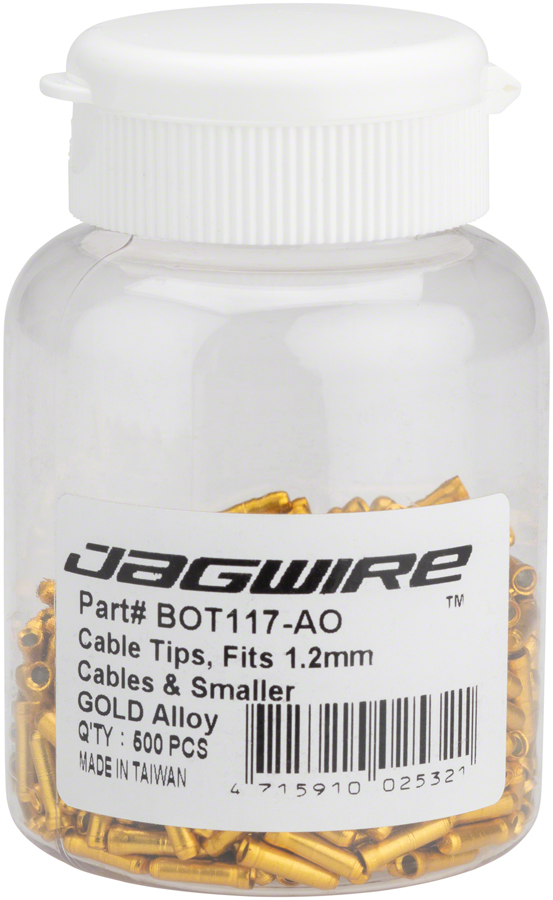 Jagwire 1.2mm Cable End Crimps Gold Bottle/500






