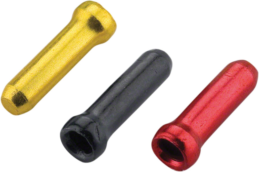 Jagwire Cable End Crimps - 1.8mm, Gold/Black/Red, Bag of 90 