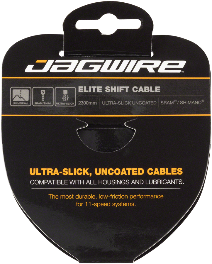 Jagwire Elite Ultra-Slick Shift Cable - 1.1 x 2300mm, Polished Stainless Steel, For SRAM/Shimano 