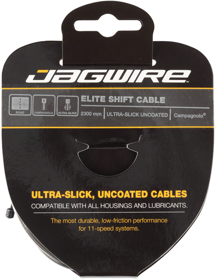 Jagwire Elite Ultra-Slick Shift Cable - 1.1 x 2300mm, Polished Stainless Steel, For Campagnolo 