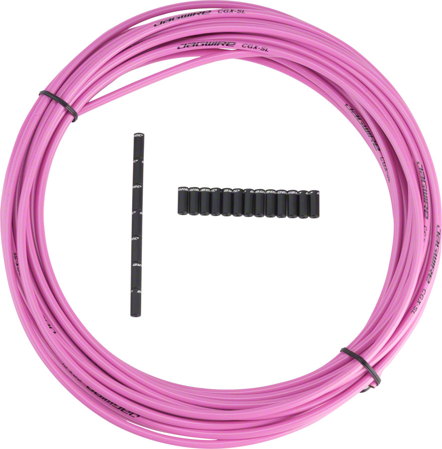 Jagwire 5mm Sport Brake Housing with Slick-Lube Liner 10M Roll, Pink 