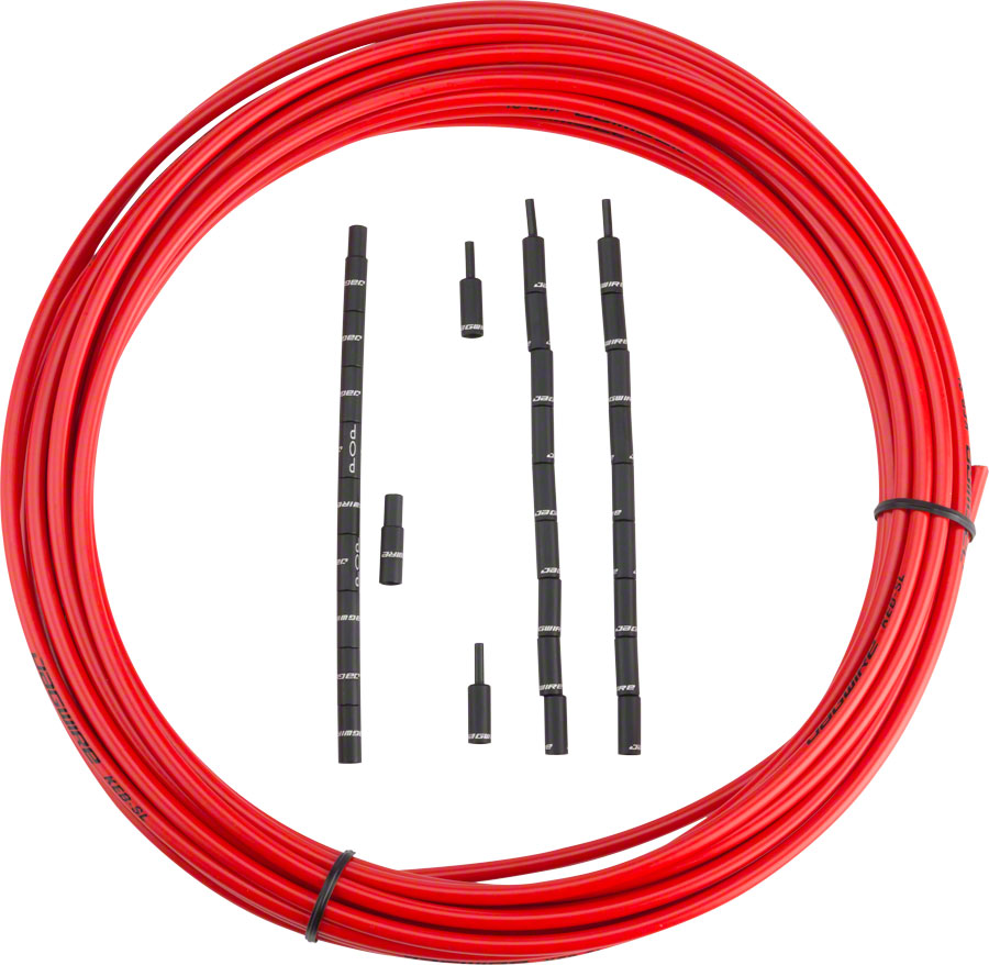 Jagwire 5mm Pro Compressionless Brake Housing with Slick-Lube Liner 10M Roll, Red 