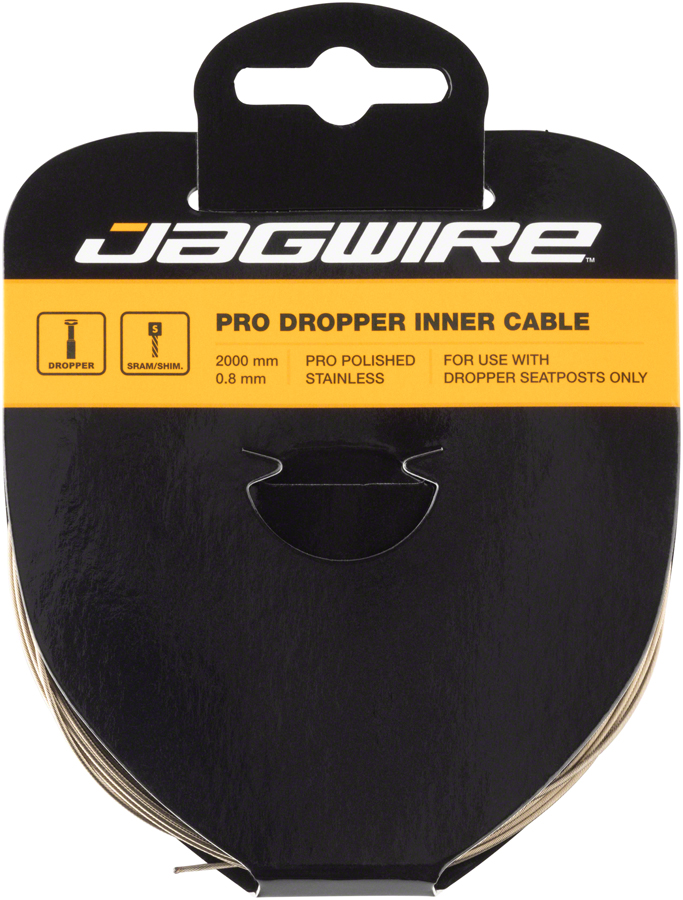 Jagwire Pro Dropper Inner Cable - 0.8 x 2000mm, Polished Stainless Steel 