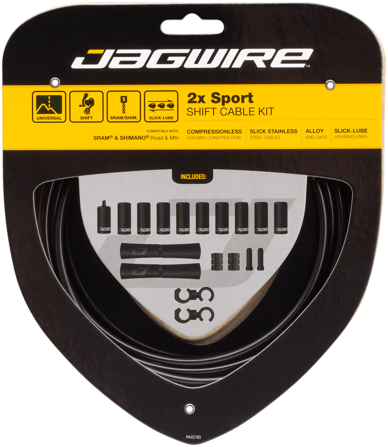 Jagwire 2x Sport Shift Cable Kit SRAM/Shimano, Black 