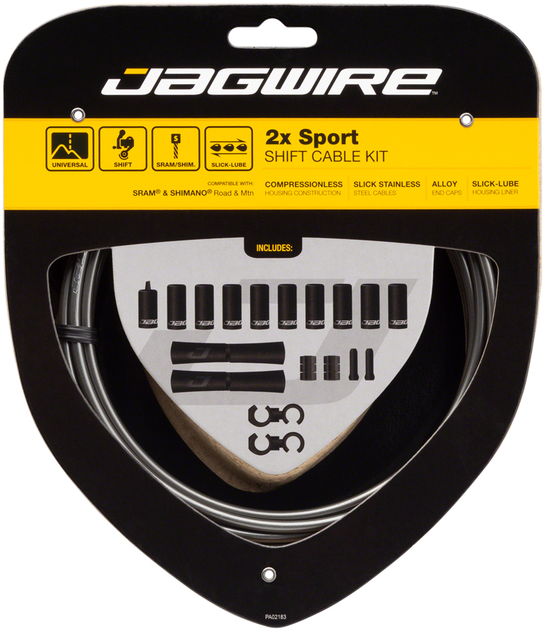 Jagwire 2x Sport Shift Cable Kit SRAM/Shimano, Ice Gray 