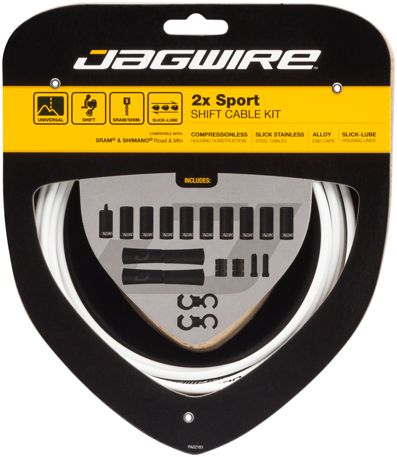 Jagwire 2x Sport Shift Cable Kit SRAM/Shimano, White 