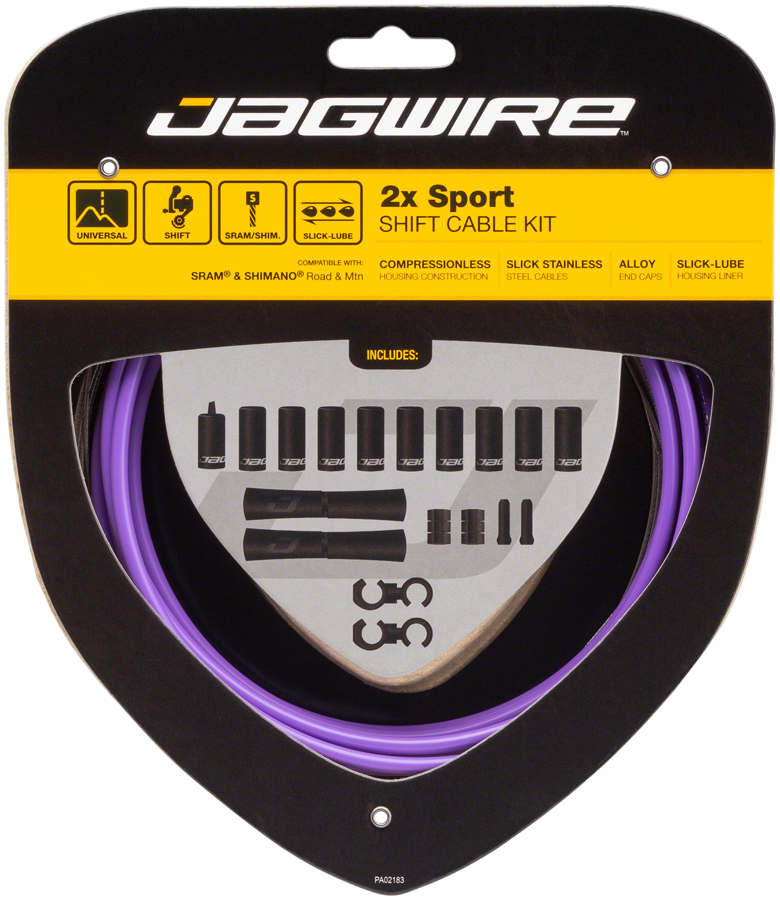 Jagwire 2x Sport Shift Cable Kit SRAM/Shimano, Purple 
