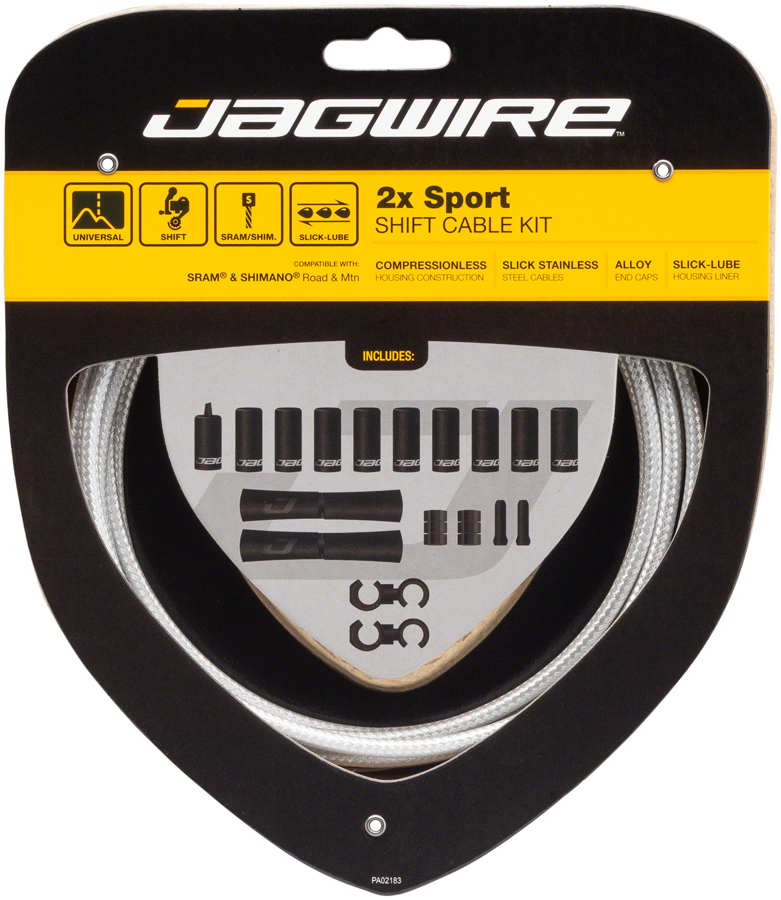 Jagwire 2x Sport Shift Cable Kit SRAM/Shimano, Sterling Silver 