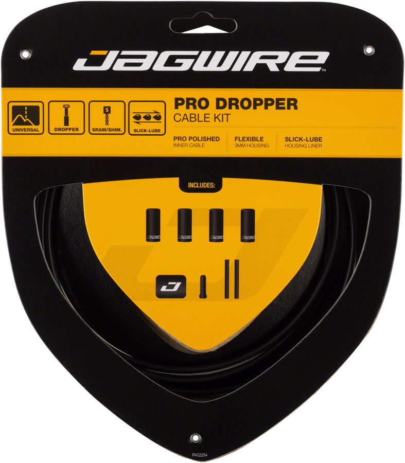 Jagwire Pro Dropper Cable Kit with 3mm Housing and Polished Cables, Black 