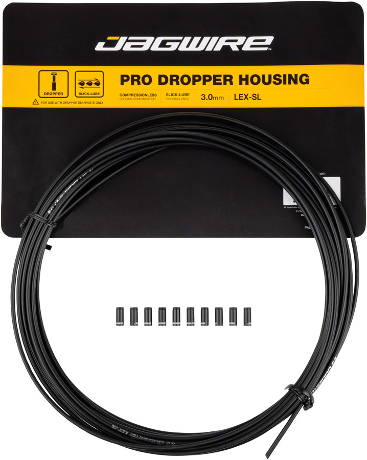 Jagwire 3mm Pro Dropper Housing - Slick-Lube Liner, 10M Roll, Black 