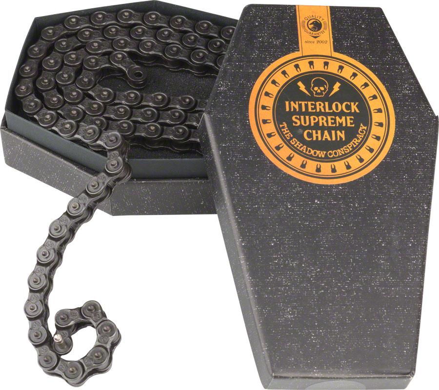 The Shadow Conspiracy Interlock Supreme Chain - Single Speed 1/2" x 1/8", 98 Links, Half Link Chain, Black