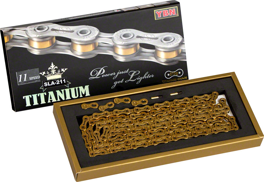 YBN Titanium Chain - 11-Speed, 116 Links, Gold






