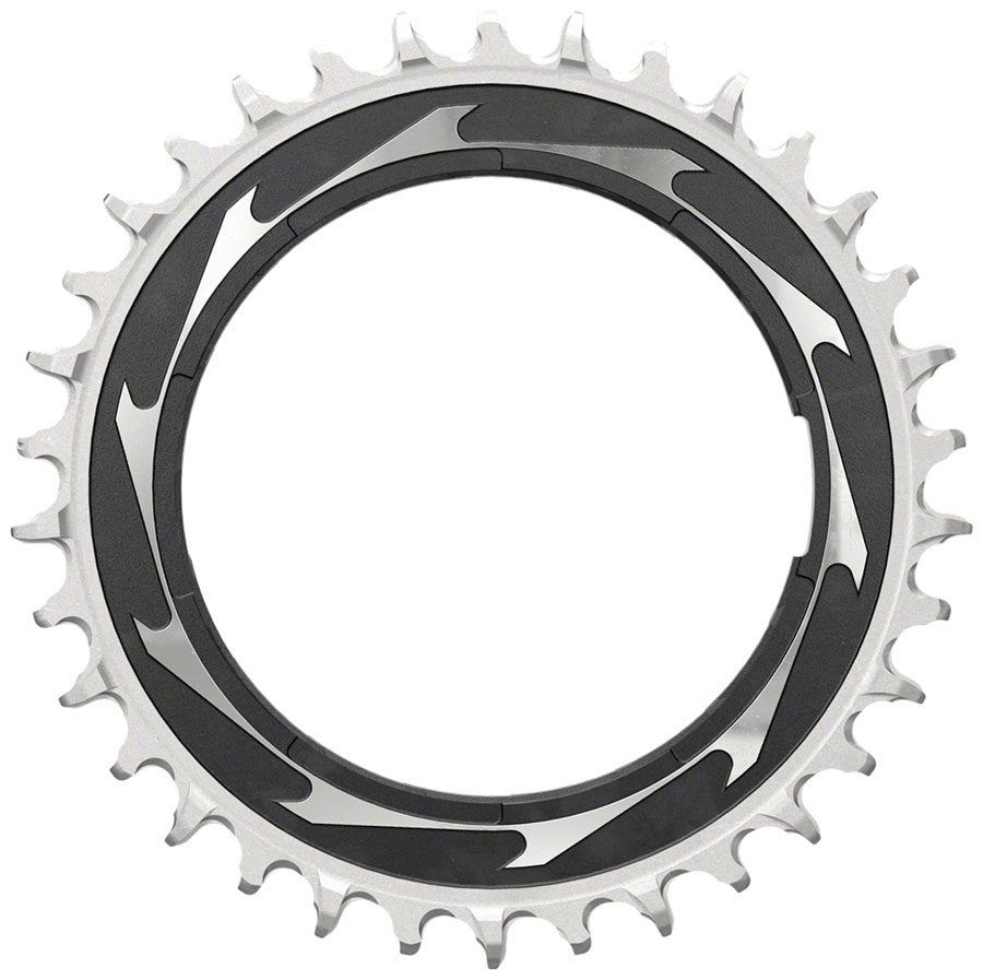 SRAM XX SL Eagle T-Type Thread Mount Chainring - 34t, 12-Speed, Thread Mount (For XX SL PM Spider), 0mm Offset, Aluminum, Black/Silver