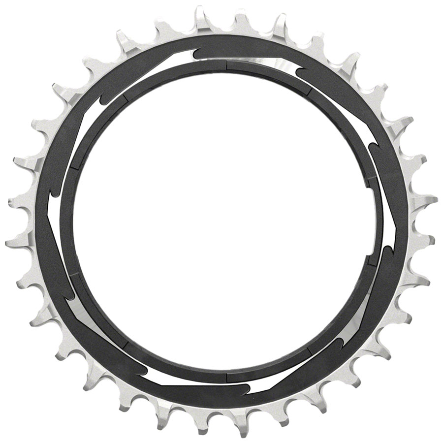 SRAM XX SL Eagle T-Type Thread Mount Chainring - 32t, 12-Speed, Thread Mount (For XX SL PM Spider), 3mm Offset, Aluminum, Black/Silver