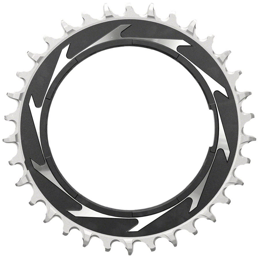 SRAM XX SL Eagle T-Type Thread Mount Chainring - 34t, 12-Speed, Thread Mount (For XX SL PM Spider), 3mm Offset, Aluminum, Black/Silver