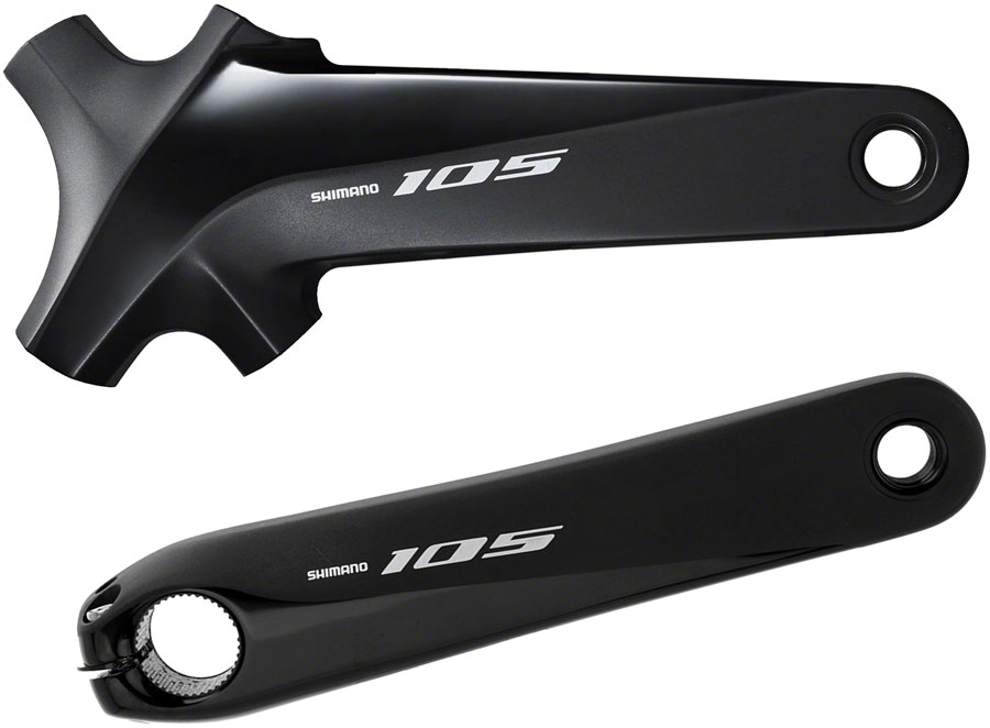 Shimano 105 FC-R7000 Crankset - 165mm, 11-Speed, W/O Rings, 110 BCD, Hollowtech Crank Arms, Hollowtech II Spindle Interface, Black