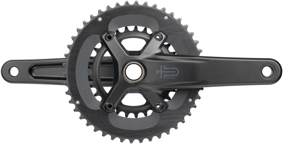 microSHIFT Sword 2x Crankset - 170mm, 10-Speed, 46/29t, 110 Asym BCD, 24mm Spindle, Black