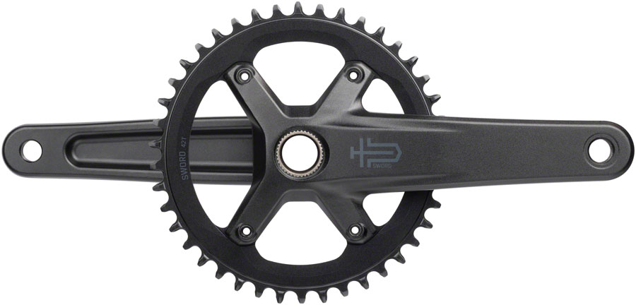microSHIFT Sword 1x Crankset - 172.5mm, 10-Speed, 42t, 110 Asym BCD, 24mm Spindle, Black