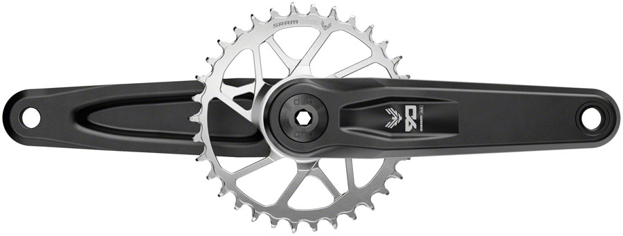 SRAM Eagle 90 T-Type Wide Crankset - 155mm, 12-Speed, 32t Chainring, Direct Mount, 2-Guards, DUB Spindle Interface, Black/Silver