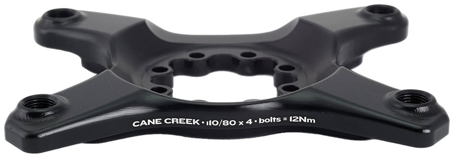 Cane Creek eeWings Chainring Spider - 4-Bolt, 110 and 80 Asymmetric BCD, 8-Bolt Mount Type, Shimano GRX 1x and 2x Systems, Black