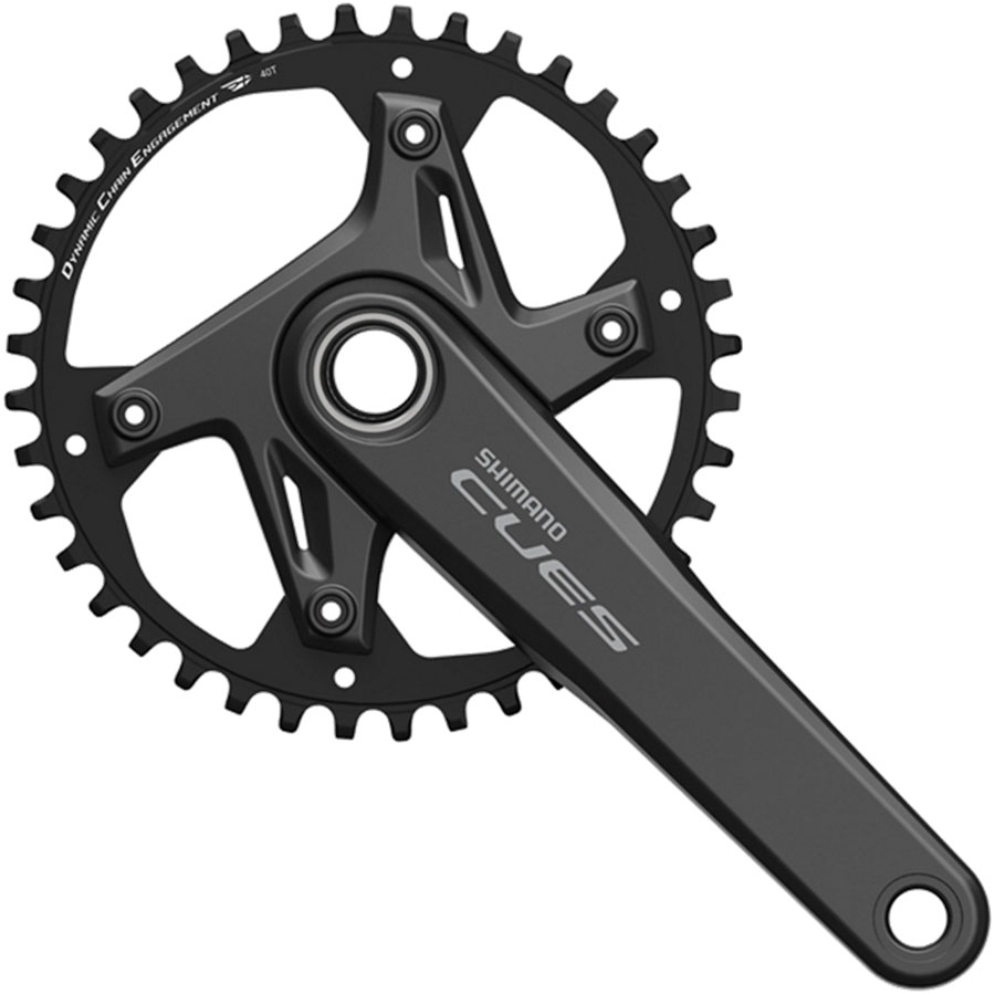 Shimano CUES FC-U6030-1 Crankset - 165mm, 9/10/11-Speed, 40t, Asymmetric 110 BCD, Black