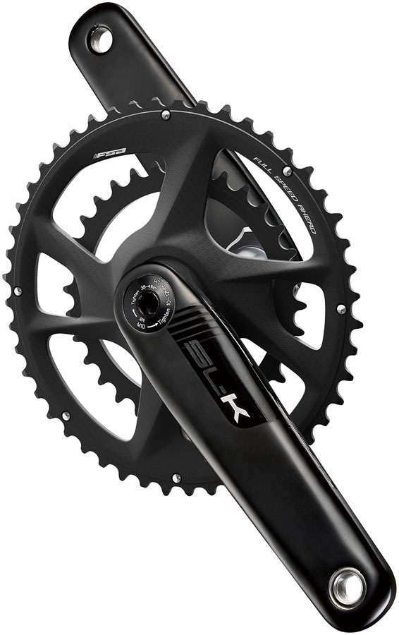 Full Speed Ahead SL-K 2x Modular Carbon Crankset - 165mm, For Shimano HG+ 12-Speed, 50/40t, DM/90 BCD, 30mm 386EVO Spindle, Black