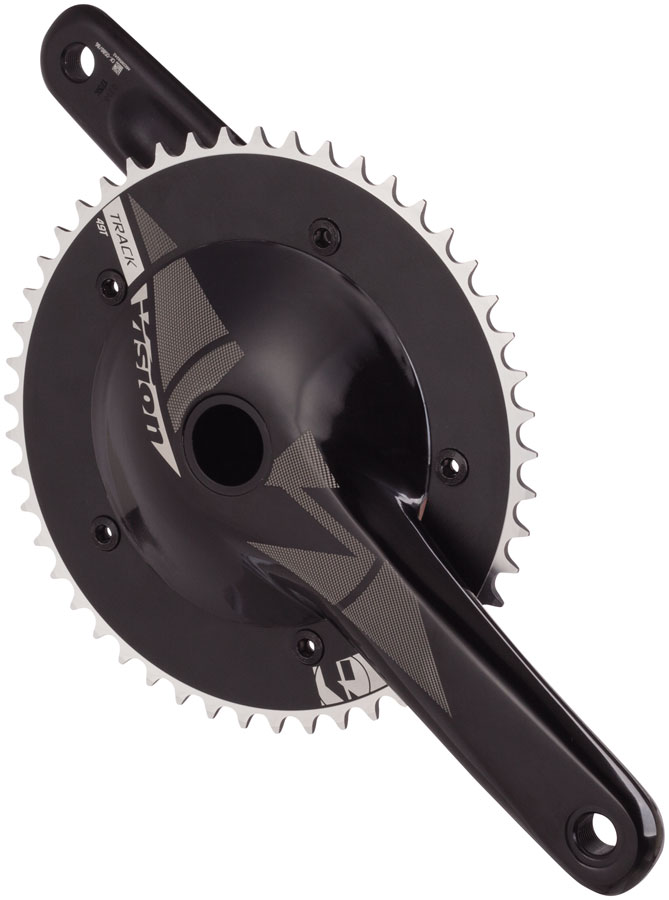 Vision NS Track Crankset, 1x 49T Chainring, 167.5mm Arm Length, 144BCD, 386EVO Spindle  Black