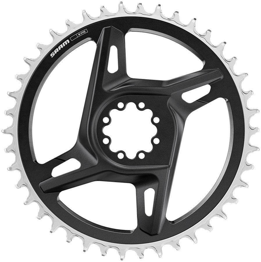 SRAM RED X-Sync Chainring - 38t, 12/13-Speed, 8-Bolt Direct Mount, 6.5mm Offset, Black/Silver, E1