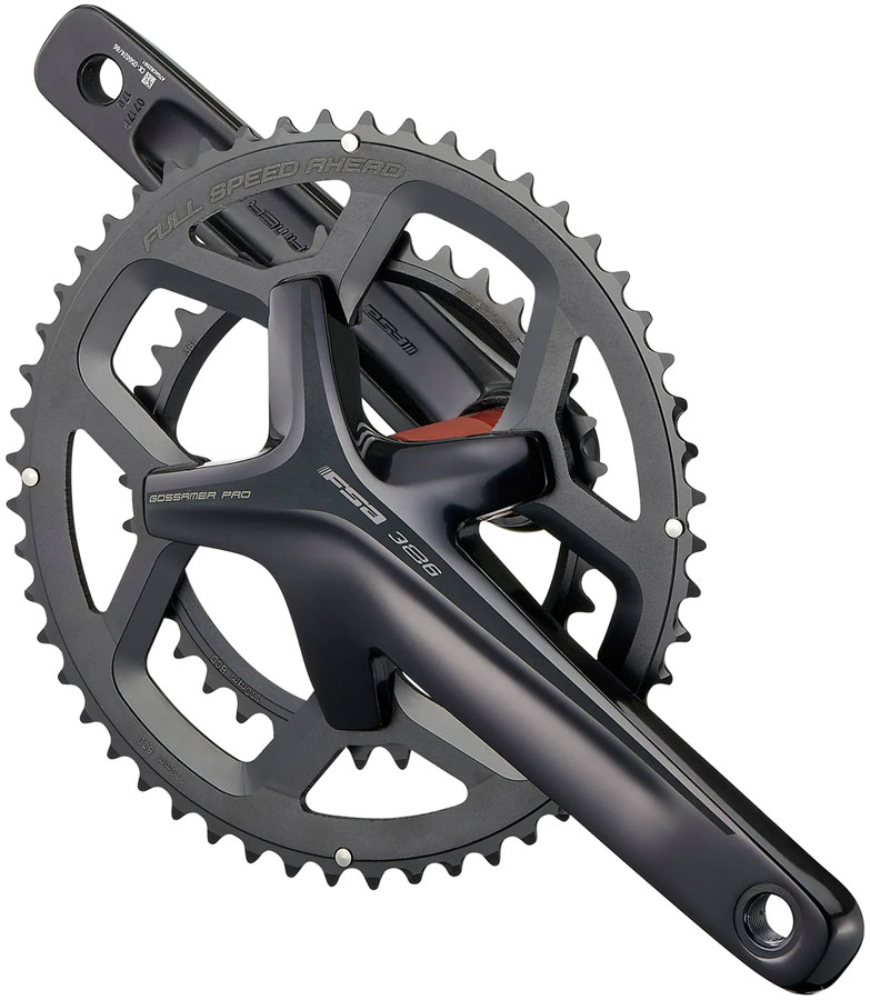 FSA Gossamer Pro Crankset, 2x 53/39T Chainrings, 175mm Arm Length, 110BCD, 386EVO Spindle  Black