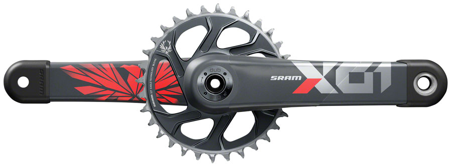 SRAM X01 Eagle Boost Crankset - 175mm 12-Speed 32t Direct Mount DUB Spindle Interface Lunar/Oxy Red C2