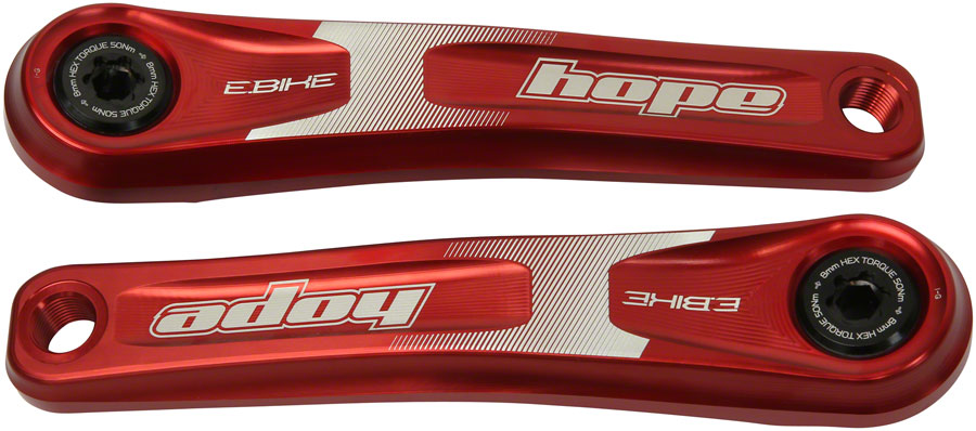 Hope Ebike Crank Arm Set - 155mm, ISIS, Standard Offset, Red