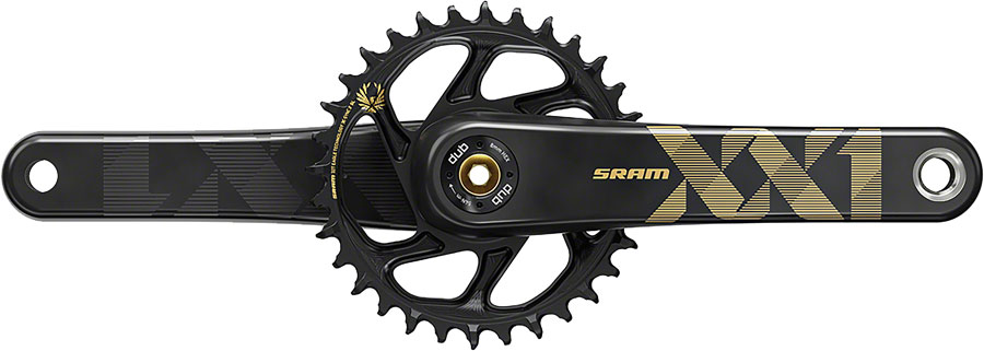 SRAM XX1 Eagle Carbon Boost Crankset - 175mm, 12-Speed, 34t, Direct Mount, DUB Spindle Interface, Black/Gold






