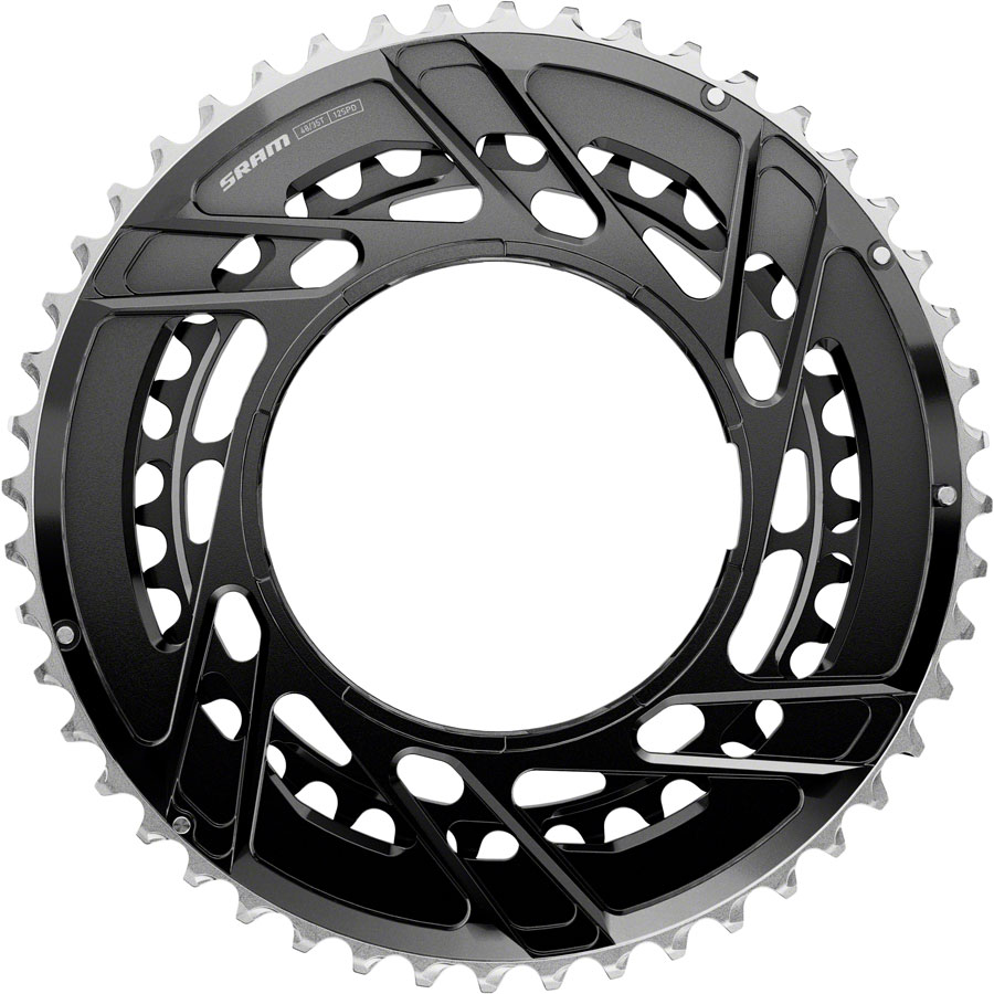 SRAM Force 2x Thread Mount Chainring - 48/35t, 12-Speed, Thread Mount (For Force E1 AXS PM Spider), Black, E1
