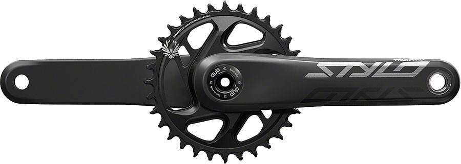 TruVativ STYLO Carbon Eagle Fat Bike Crankset - 170mm, 12-Speed, 30t, Direct Mount, DUB Spindle Interface, For 190mm Rear Spacing, Black