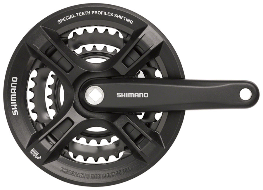 Shimano Altus FC-M311 Crankset - 170mm, 7/8-Speed, 48/38/28t, Riveted, Square Taper JIS Spindle Interface, Black