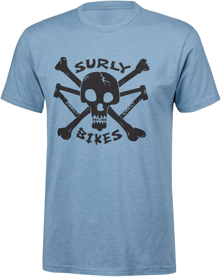 Surly Skullet Short Sleeve T-Shirt - Unisex, Slate Blue, Medium