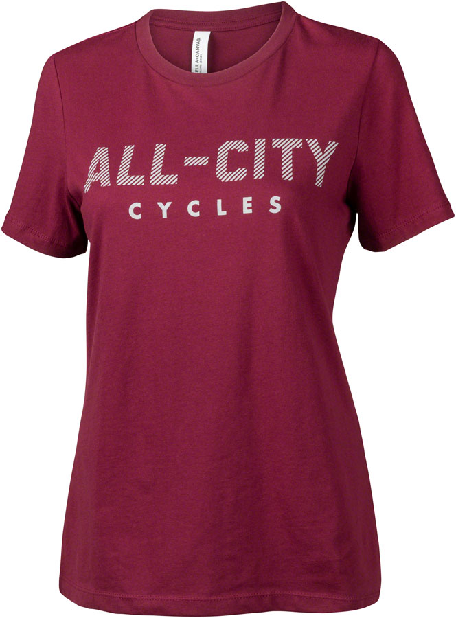 All-City Logowear Women's T-shirt - Maroon, Gray, Small 