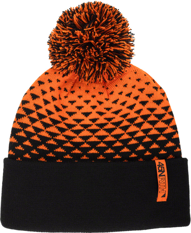 45NRTH Last Light Pom Hat - Orange/Black, One Size 