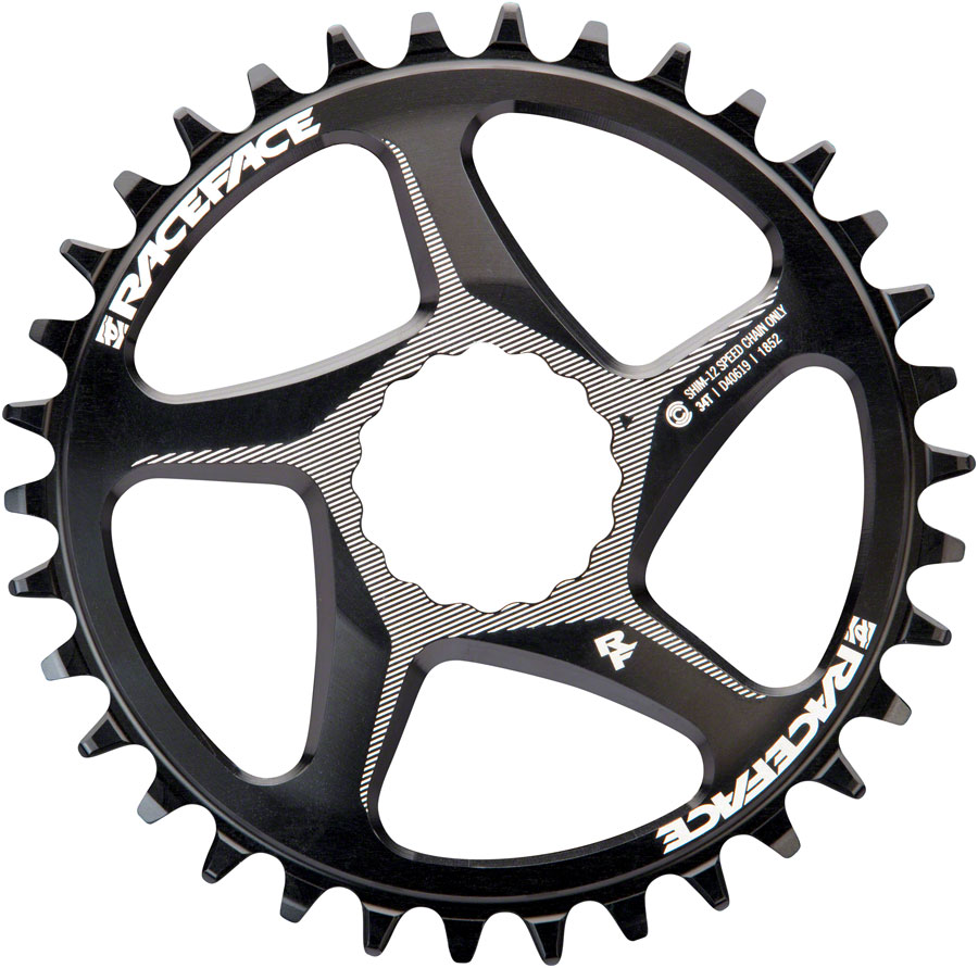 RaceFace Narrow Wide Direct Mount CINCH Steel Chainring - for Shimano 12-Speed, requires Hyperglide+ compatible chain, 34t, Black






